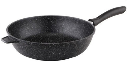 Hi Luxe pan van aluminium met anti baklaag 28 cm - Koekenpannen Zwart