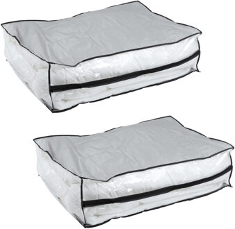 Hi Opbergtas/beschermhoes beddengoed/kleding - 2x - voor onder bed - 85 x 60 x 25 cm
