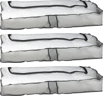 Hi Opbergtas/beschermhoes beddengoed/kleding - 3x - voor onder bed - 102 x 45 x 15 cm