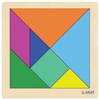 Hi-Q Speelgoed Houten Puzzel Tangram 30X30 Cm