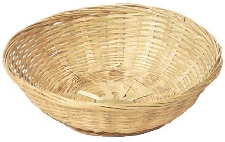 Hi Ronde rieten/bamboe fruitmand/fruitschaal 30 x 9 cm - Serveerschalen Beige