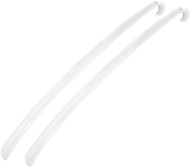 Hi Schoenlepel lang - 2x - 64 cm - kunststof - wit - met haak
