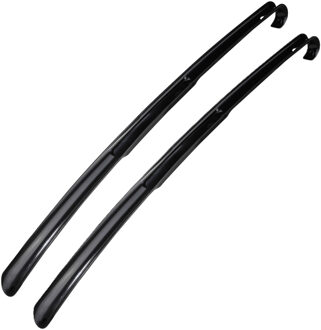 Hi Schoenlepel lang - 2x - 64 cm - kunststof - zwart - met haak