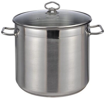 Hi Soeppan - 15 liter - met glazendeksel - RVS - zilver - 28 x 25 cm - Koken - Alle warmtebronnen