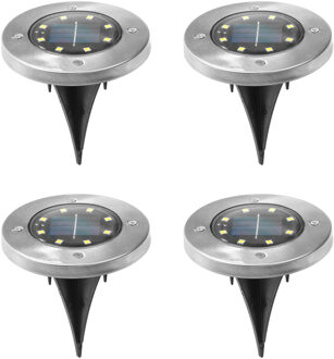 HI - Solar grondspots - 8x st - 12 cm - zonne-energie - tuinlampen - tuinverlichting