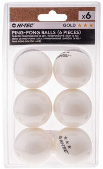 Hi-Tec Bali tafeltennisballen (set van 6) - maat One size Wit