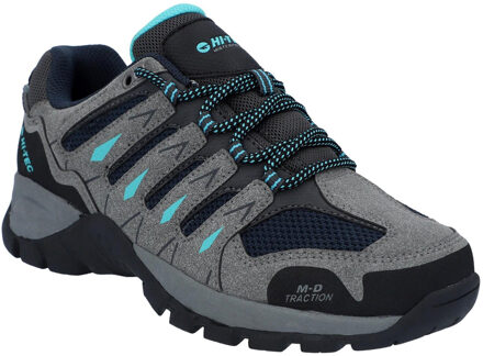 Hi-Tec Corzo Low Pu Suède Wandelschoenen Voor Dames In Cool Grey/Navy Blue/Curacao Grijs - EU 37 / UK 4