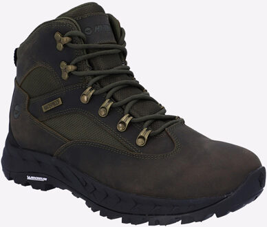 Hi-Tec Euro Trail Leren Heren Wandelschoenen In Khaki Groen - EU 40.5 / UK 7