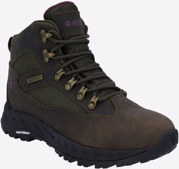 Hi-Tec Euro Trail Leren Wandelschoenen Voor Dames In Khaki Groen - EU 42 / UK 8
