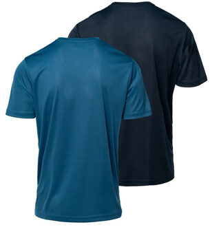Hi-Tec Heren jodin training t-shirt (set van 2) Blauw - L