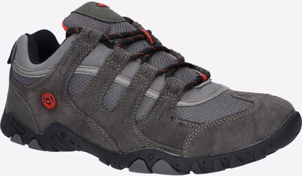 Hi-Tec Quadra II Heren Suède Wandelschoenen In Houtskool/Levendig Rood Zwart - EU 46 / UK 11