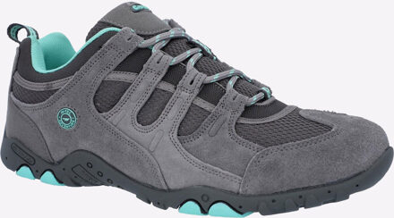 Hi-Tec Quadra II Suede Wandelschoenen Voor Dames In Grijs/Mint