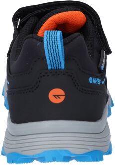 Hi-Tec SCRAPPY LOW WP JR Polyester Unisex Kinders Zwart/blauw Donau/vlam Wandelschoenen - EU 33 / UK 1