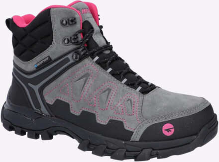 Hi-Tec V-Lite Explorer WP Koe-Suède Leren Wandelschoenen Voor Dames Grijs/Fuchsia - EU 39/ UK 6