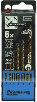 HI-TECH Kobalt metaalboren cassette, 6-delig 2 - 8mm X56002