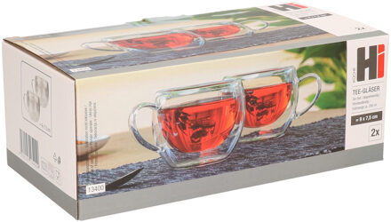 Hi Theeglazen/koffieglazen -2x - dubbelwandig - 250 ml/25 cl
