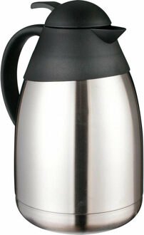 Hi Thermoskan - 1.5L - dubbelwandig - RVS - mat - koffie / thee - Thermoskannen Zilverkleurig