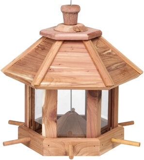 Hi Vogelhuisje/vogelvoedersilo 26 cm - Vogelvoederhuisjes Bruin