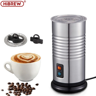 HiBREW Milk Frother Foarmer Cold/Hot Latte Cappuccino Chocolate fully automatic Milk Warmer double wall Stainless steel H5