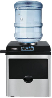 Hicon Ice machine commercial milk tea shop 25kg small ice water round ice connected with barreled water domestic ice maker