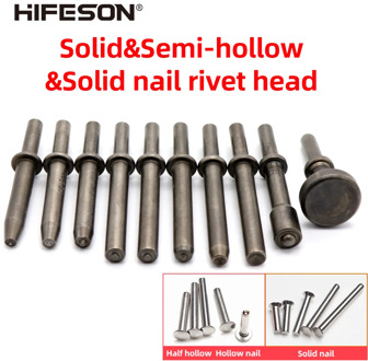 HIFESON 2/3/4/5/8MM Pneumatic Rivet Head Semi-hollow Solid Rivet Head Pneumatic Hammer Traffic Advertising Sign Rivet Head