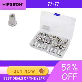 HIFESON 95Pcs and 300Pcs Aluminum Rivet Nut Set Rivnut Insert Nutsert KIT M3 M4 M5 M6 M8 M10 for Rivet Nut Gun Riveter Tool