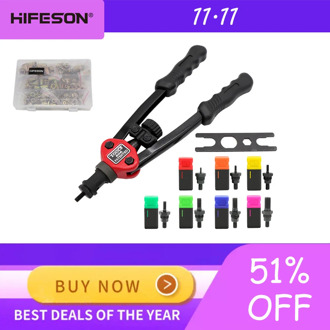 HIFESON Hand Threaded Rivet Nut Gun 70/95/300PCS Iron Nut Insert Manual Riveter Kit Riveting Tool for M3 M4 M5 M6 M8 M10 M12
