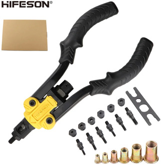 HIFESON High Quality Manual Ram Gun Riveting Nut Gun 60/95/130PCS M3-M4-M5-M6-M8-M10 Nut Set Carton Packing