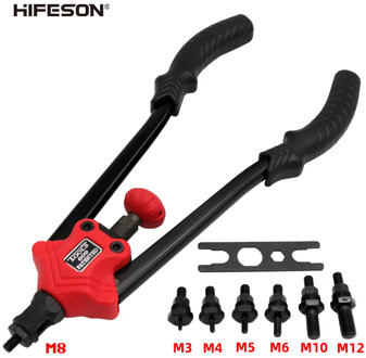 HIFESON Powerful Hand Rivet Nut Guns Insert Threaded Mandrels Manual Riveters Nut Gun for Riveting M3 M4 M5 M6 M8 M10 M12 Nuts