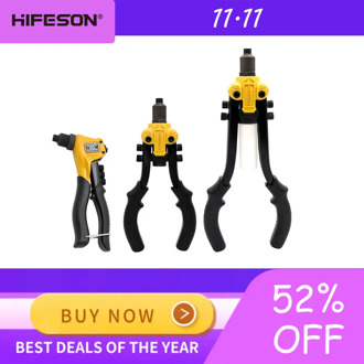 HIFESON Riveter Gun Hand Riveting Kit Nuts Nail Gun Household Repair Tools Pull Willow Gun threaded rivet inserts