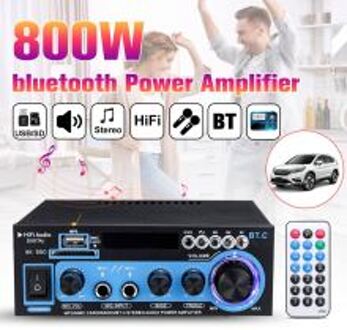Hifi 2CH 800W Power Bluetooth Audio Versterker 12/220V Home Theater Versterkers Audio Met Afstandsbediening Ondersteuning fm Usb Sd
