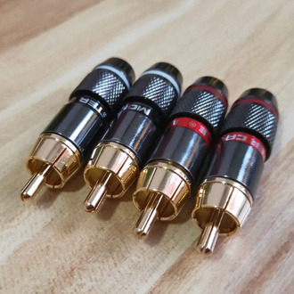 Hifi 8Pcs RCA Banana Plug Gold Plated 6mm Male Double Self-Locking Lotus Wire Connectors Speaker Audio Adapter Kit