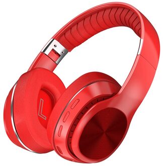 Hifi Hoofdtelefoon Draadloze Bluetooth 5.0 Opvouwbaar Ondersteuning Tf Card/Fm Radio/Bluetooth Aux Modus Stereo Headset Met Microfoon diepe Bas Rood