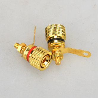 HIFIDIY LIVE 2 pcs speaker junction Box DIY terminal connector binding post HIFI amplifier Pure cupper Gold-plated Banana socket