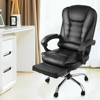 High Back Leather Executive Office Chair Desk Task Computer Chair W/ Footrest