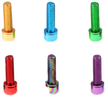 High-Carbon Staal M5 * 17Mm Stuurpen Nail Fiets Stuurpen Schroeven Bolt Mountain Dode Vlieg Road Vouwen fiets Handvat Riser Schroef Aurora kleurrijk