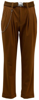 High Cropped Trousers High , Brown , Dames - L