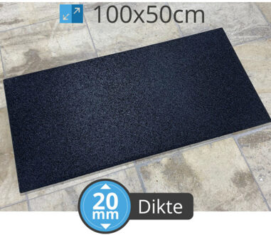 High Density 1050 kg/m3 crossfit tegel 100x50 cm - Zwart