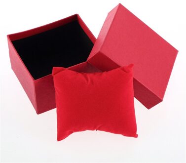 High-End Box Van Horloge Opslag Sieraden Opbergdoos Verpakking Boxsolid Kleur Doos Neutraal Papier Box Armband Armband Sieraden opslag Rood