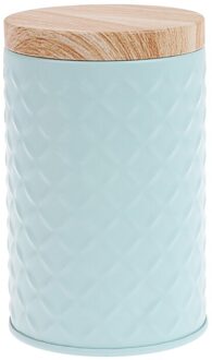 High-End Houtnerf Blikken Doos 7.3X11.5Cm Solide Metalen Opbergdoos Thuis Organisator Koffie Thee Blikjes -LBL