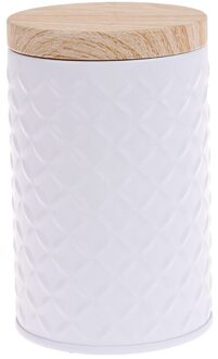 High-End Houtnerf Blikken Doos 7.3X11.5Cm Solide Metalen Opbergdoos Thuis Organisator Koffie Thee Blikjes -WT