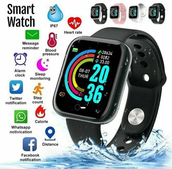 High-End Smart Horloge Y68 Waterdicht Hartslag Tracker-Fitness Polsband Voor Ios Android Multi-Functionele smartwatch # L35
