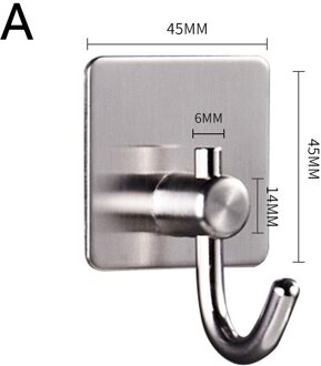 High-End Sticker Adhesive Rvs Haken Muur Deur Kleding Jassen Hoeden Hanger Keuken Badkamers Roestvrij Handdoek Haken