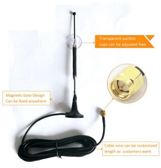 High Gain 7dBi Indoor 700-2700Mhz Volledige Band Antenne Gsm Gprs 2.4G 3G 4G Omnidirectionele antenne RG174 Kabel 3 M Feeder Sma Male 3M