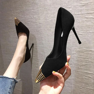 High Heels Women's Stiletto Heels 2020 Autumn New All-match Women's Shoes Black Sexy Temperament Pointed Toe Single Shoes Women