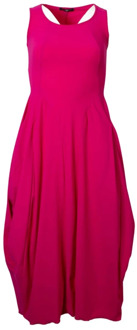 High Mouwloze V-hals jurk High , Pink , Dames - S,Xs,2Xs