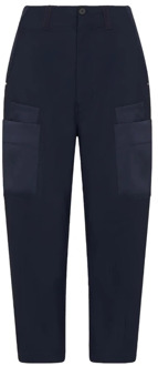 High Navy Figure Out Crepe Broek High , Blue , Dames - S,Xs
