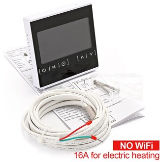 High-Power Elektrische Verwarming Vloerverwarming Thermostaat Backlit Touch Screen Temperatuurregelaar Vloerverwarming Controller wit-16A-nee WiFi