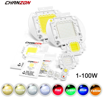 High Power LED Chip 1W 3W 5W 10W 20W 30W 50W 100W Warm Cold White Red Green Blue Yellow SMD Light Bead 1 3 5 10 20 50 100 W Watt