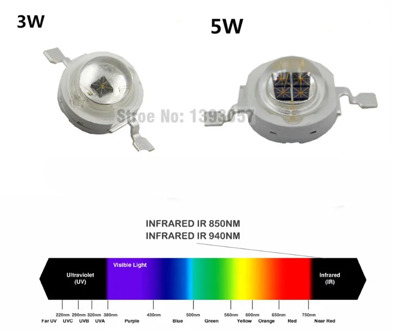 High Power LED Chip 850nm 940nm IR Infrared 3W 5W Emitter Light Bead COB 850 940 nm Night Vision CCTV Camera